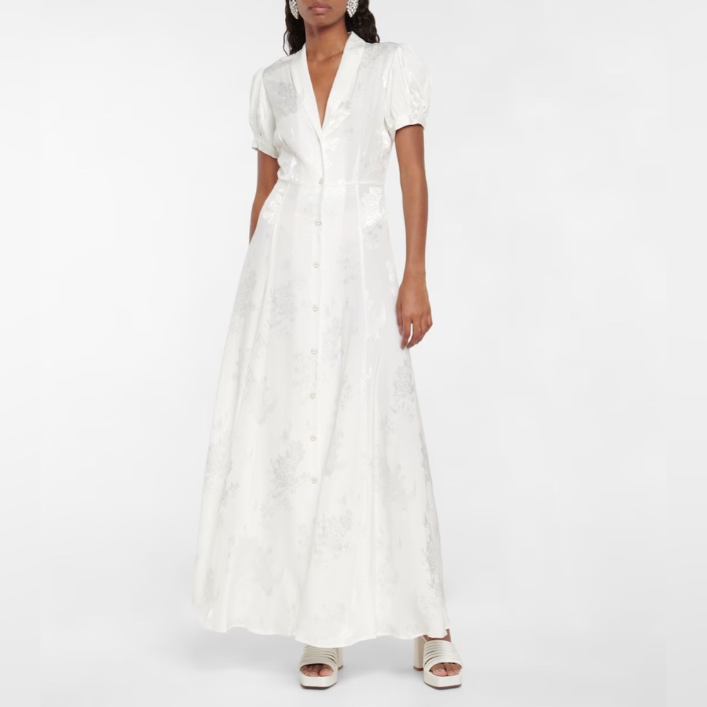 Caroline Constas White Bel Maxi Dress. XS
